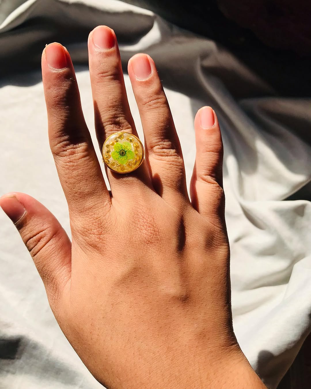 Handmade Dried Flower Resin Ring