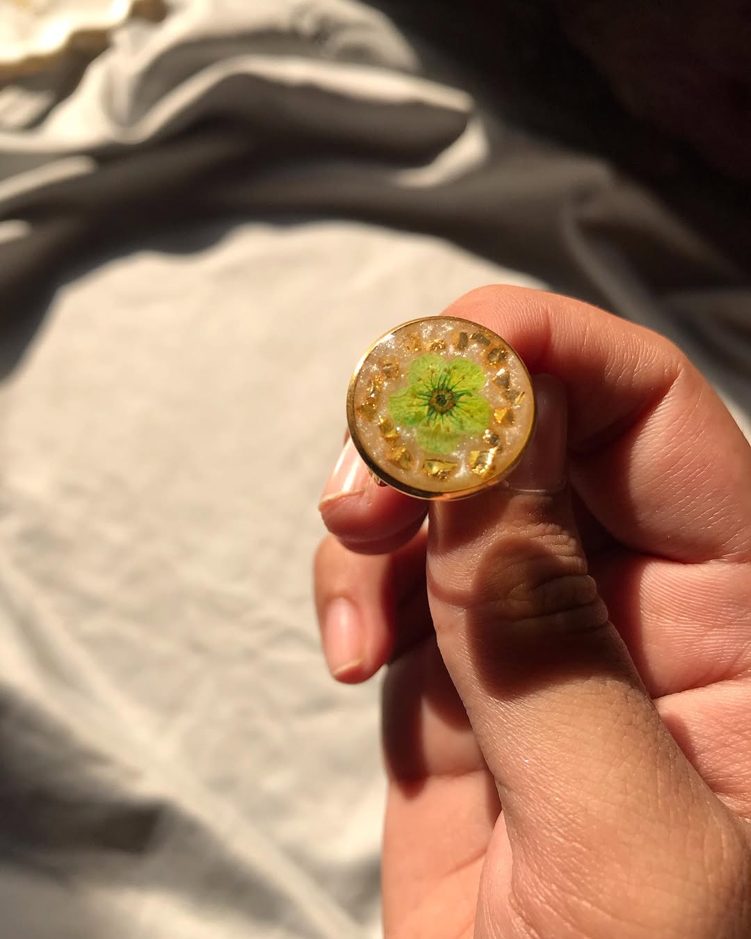 Handmade Dried Flower Resin Ring