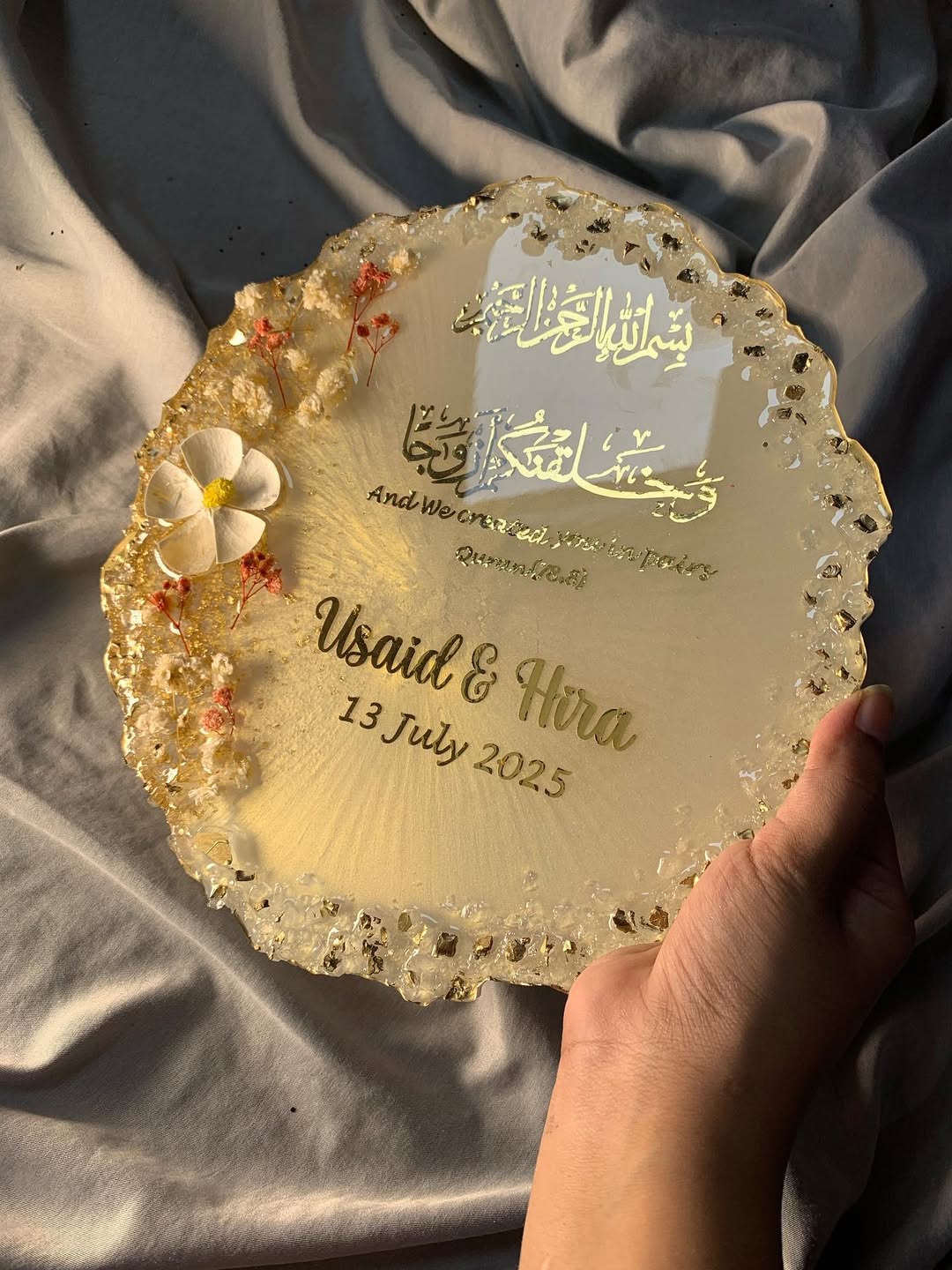 Forever Love Resin Frame | Custom Wedding Journey Timeline for Couples