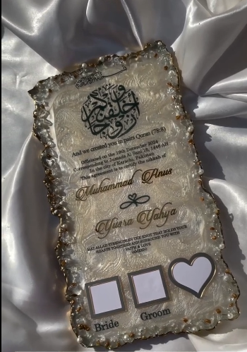Luxury Islamic Nikah Certificate Resin Frame