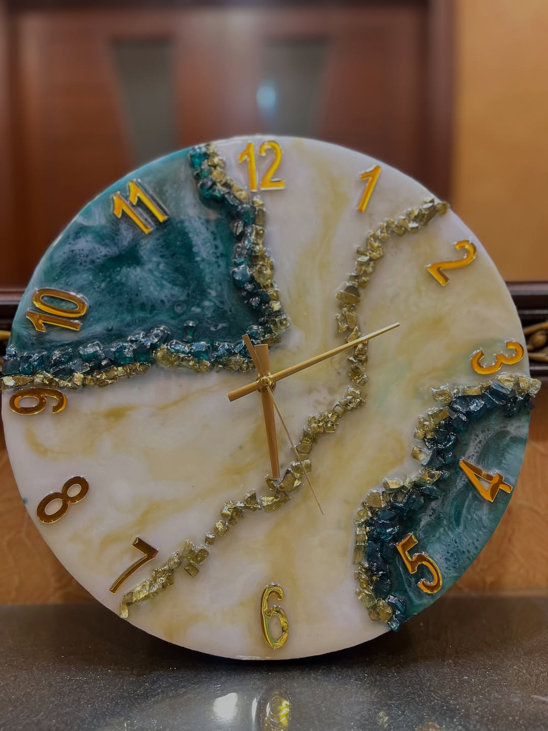 Handmade Resin Wall Clock | Epoxy Art Clock | Modern Home Decor Gift